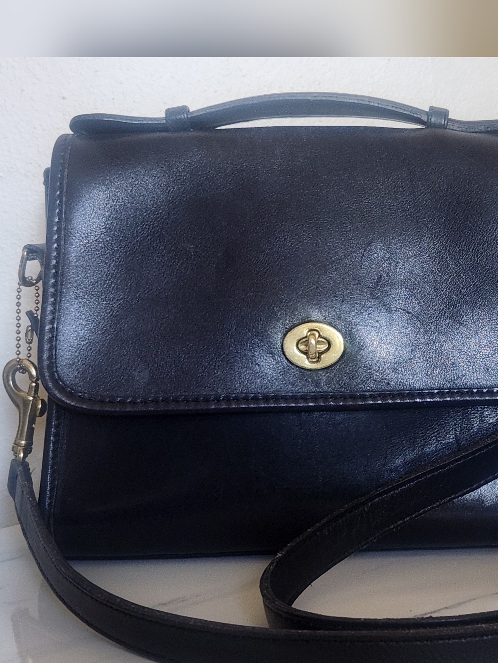 Rare Vintage COACH Kent Black Handbag #345 - Picture 2 of 9